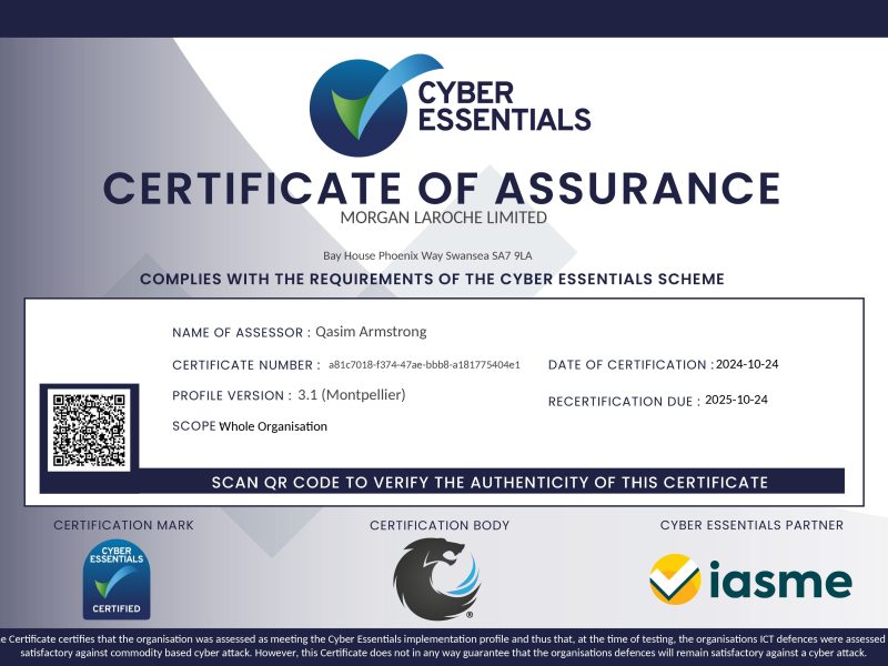 Cyber Essentials Certificate of Assurance 2024